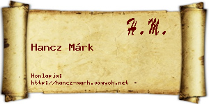 Hancz Márk névjegykártya