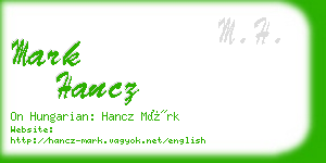 mark hancz business card